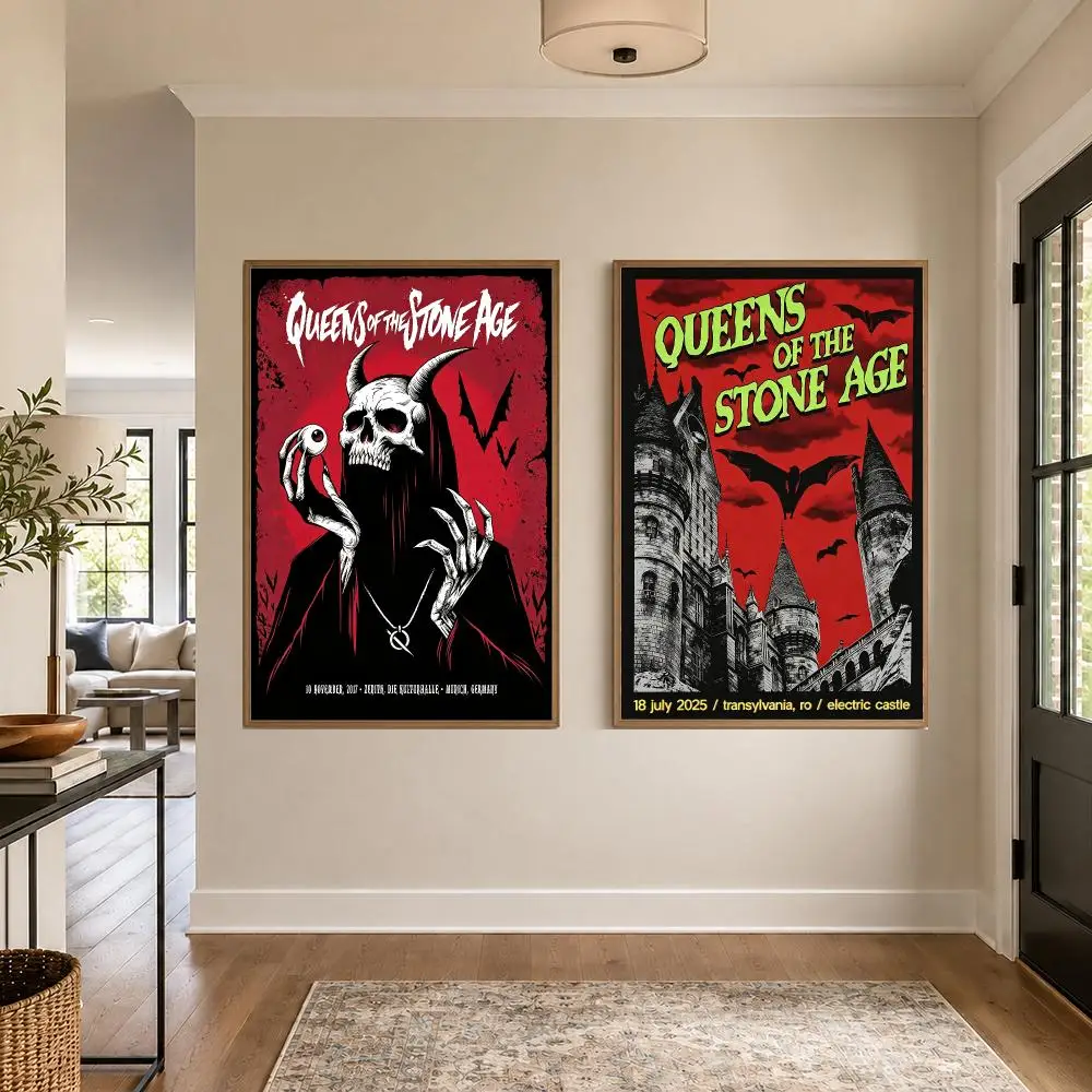 Band Queens of the Stone Age Poster Graphic Wall Art Poster HD Waterproof PP Paper Print Bedroom Living Room Office Decor Gift