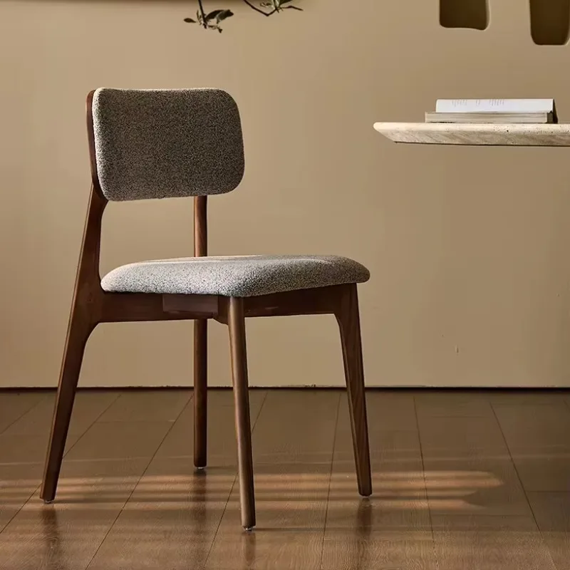 Commercial Restaurant Cafe Dining Lounge Armless Upholstered Wooden Chair With Pu Leather Linen Cushion Seat Dinning Chair