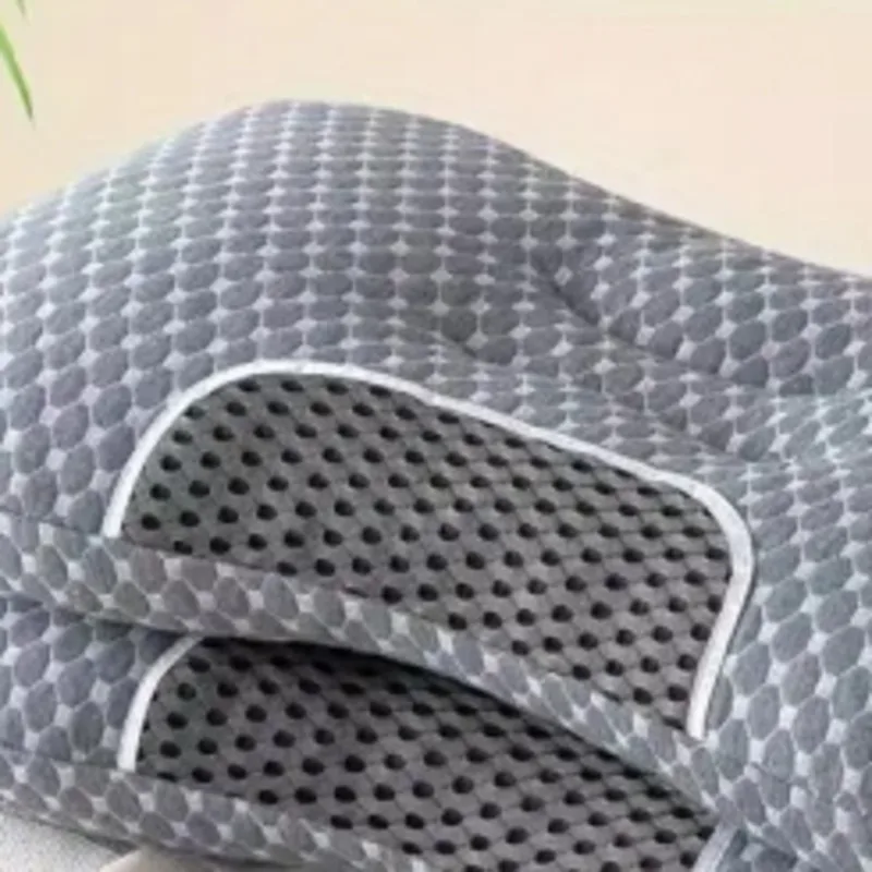 YBZ رمادي ثلاثية الأبعاد وسادة تدليك محبوكة 1 حزمة وسادة دعم الرقبة العظام تنفس غطاء قابل للغسل في الغسالة #5