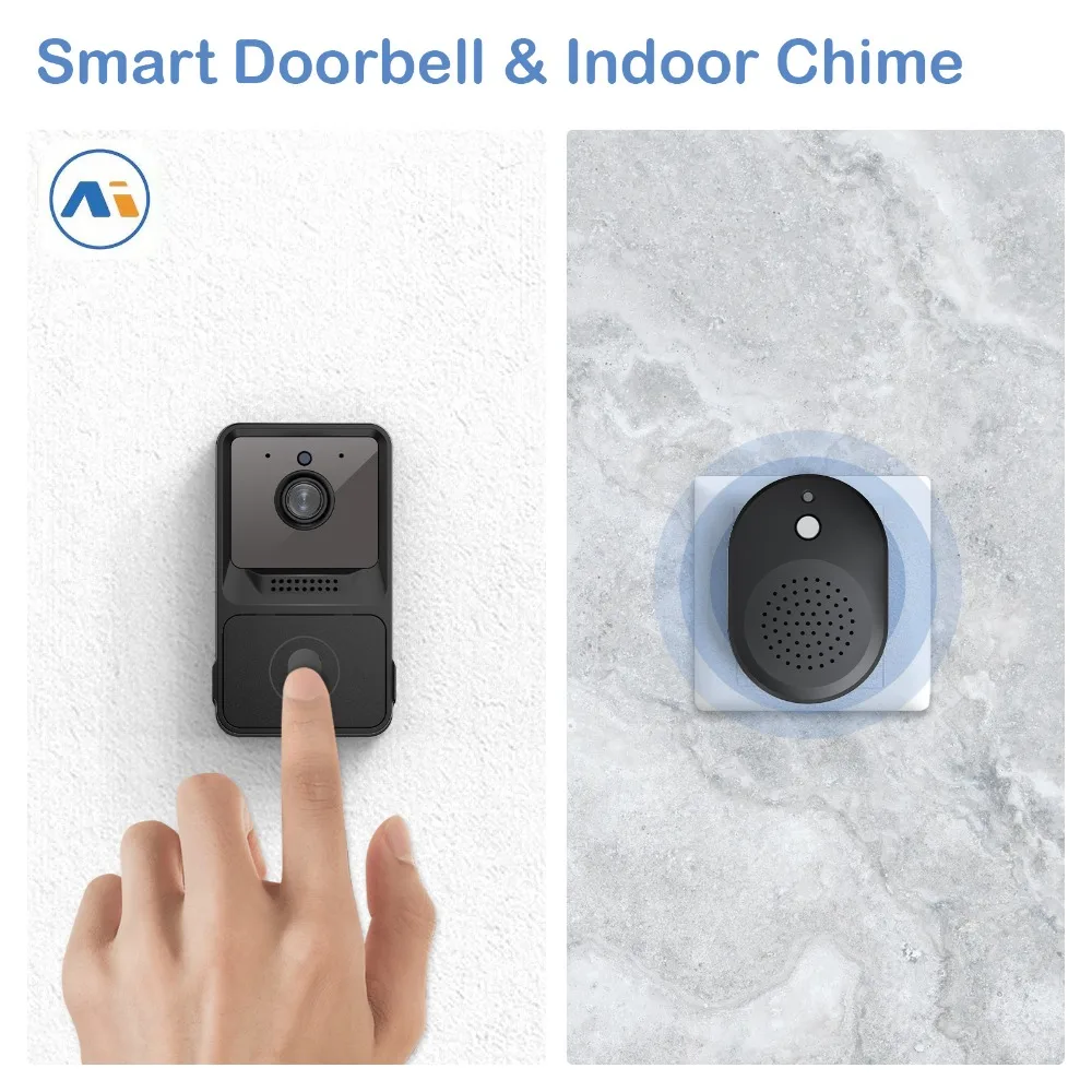 Outdoor HD Camera Security Door Bell Wireless Doorbell WiFi Night Vision Video Intercom Voice Change For Home Monitor Door Phone