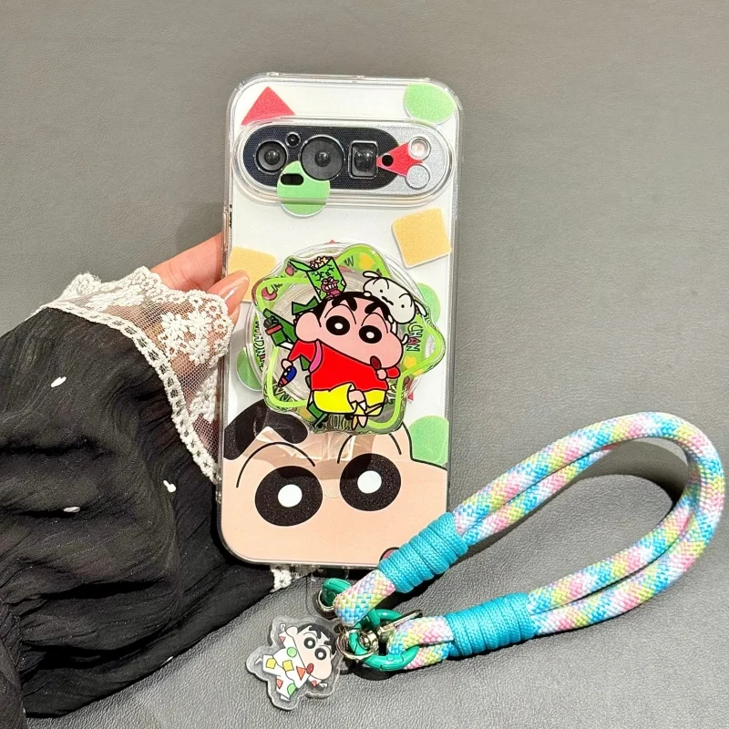 Crayon shin-chan capa de telefone para google pixel 9 10 pro xl 10proxl 9pro shinchenohara shiro titular magsafe capa magnética casos