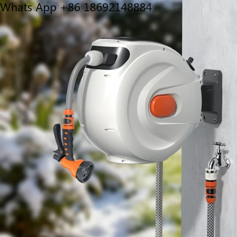 

recycling water pipe garden watering artifact watering sprinkler water gun wall-mounted water drum cart telescopic hose