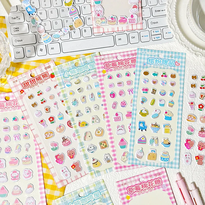 

3D пухлые наклейки для мороженого, сладости, пузырьковая пена, гелевые наклейки для украшения чехла для телефона, каваи, мультяшный десерт, принадлежности для скрапбукинга