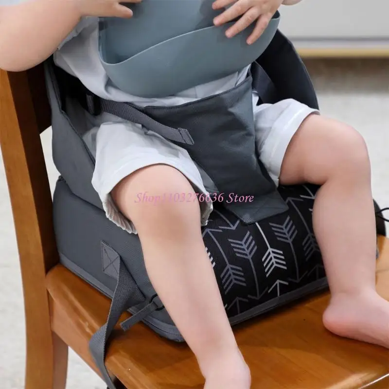 R6FD faltbare Sitzerhöhung für Kleinkinder, Baby-Erhöhungsstuhlkissen für Esstisch, verstellbarer Gürtel, Stuhlerhöhungspolster – Detail 7