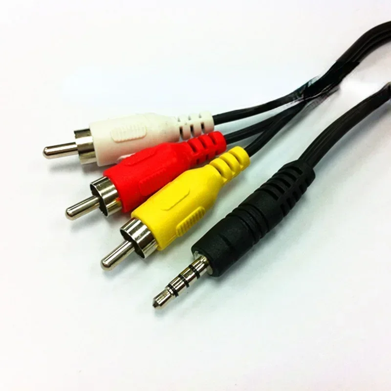 1분 3초 AV 케이블 TV 출력, 3.5mm 남성-3 로터스 오디오 및 비디오, 3가지 색상(노란색, 흰색, 빨간색) RCA