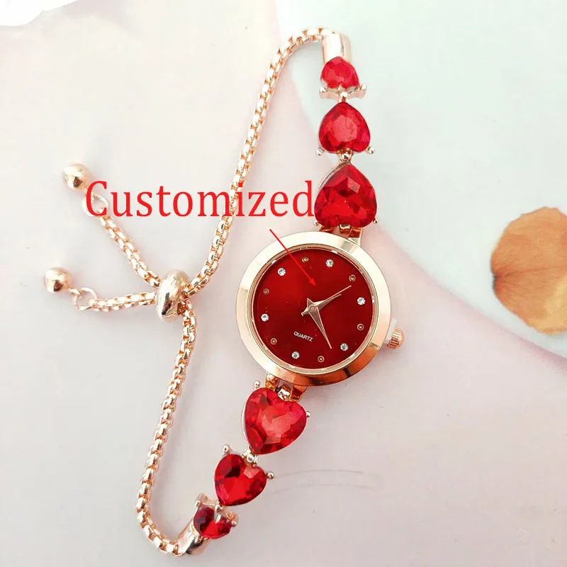 2025 Orologio da donna con bracciale con diamanti Love, stile college, moda, pigro, design personalizzabile