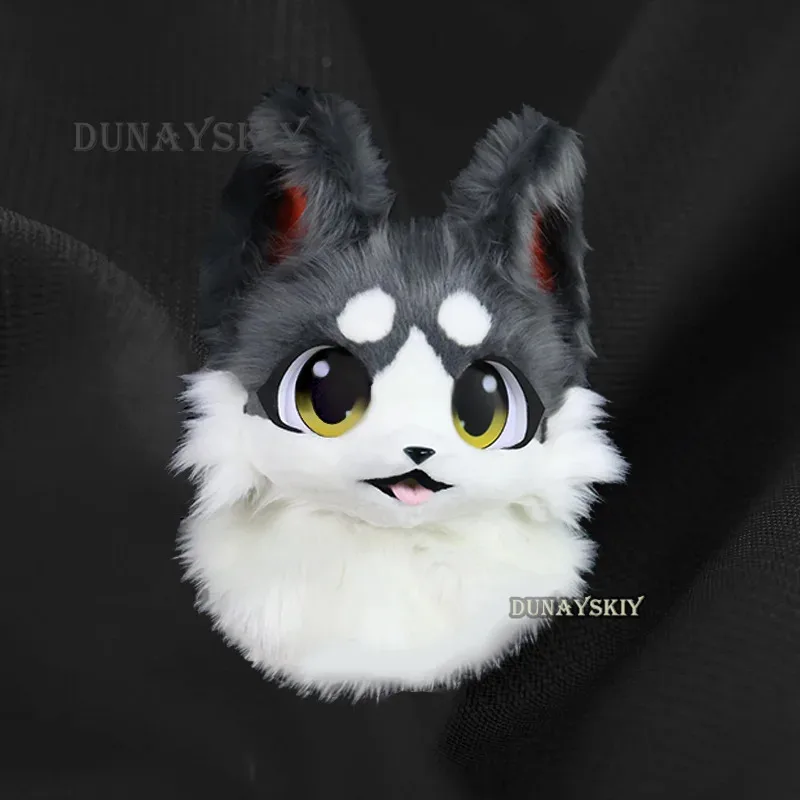 

Кавайный меховой костюм с головой животного, костюм зверя, меховой костюм с меховой головой, милая собака, волки, голова зверя, костюмы и аксессуары, костюм
