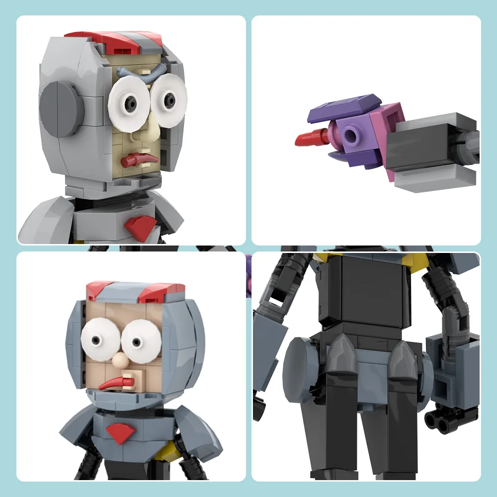 MOC وقت السفر مغامرة التلفزيون Mortys تطهير البدلة نموذج لجسم بناء الرسوم المتحركة الرسوم المتحركة عمل الشكل تجميعها لعبة الطوب هدية