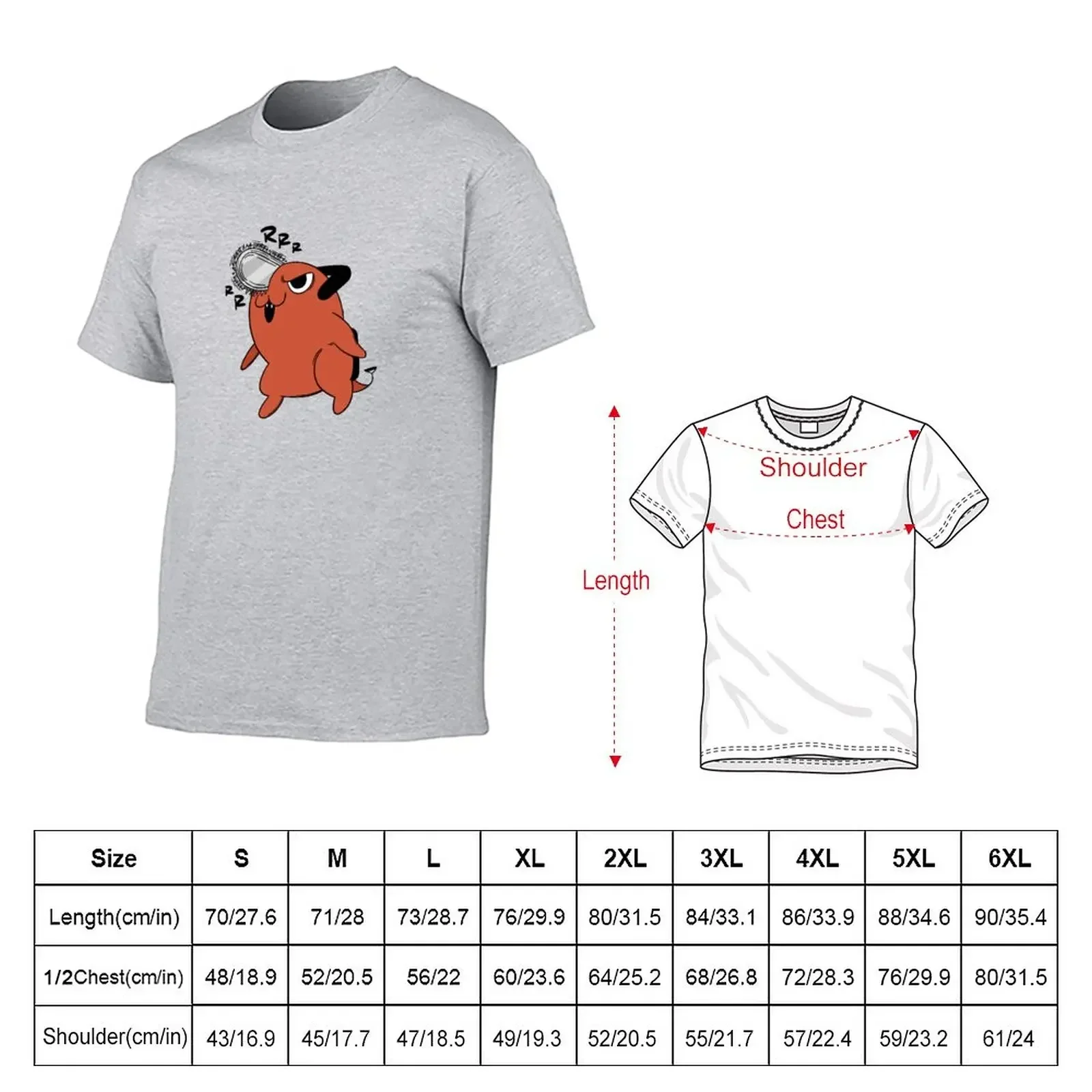 Pochita RRRR chainsawman T-Shirt summer clothes customizeds sweat mens graphic t-shirts funny