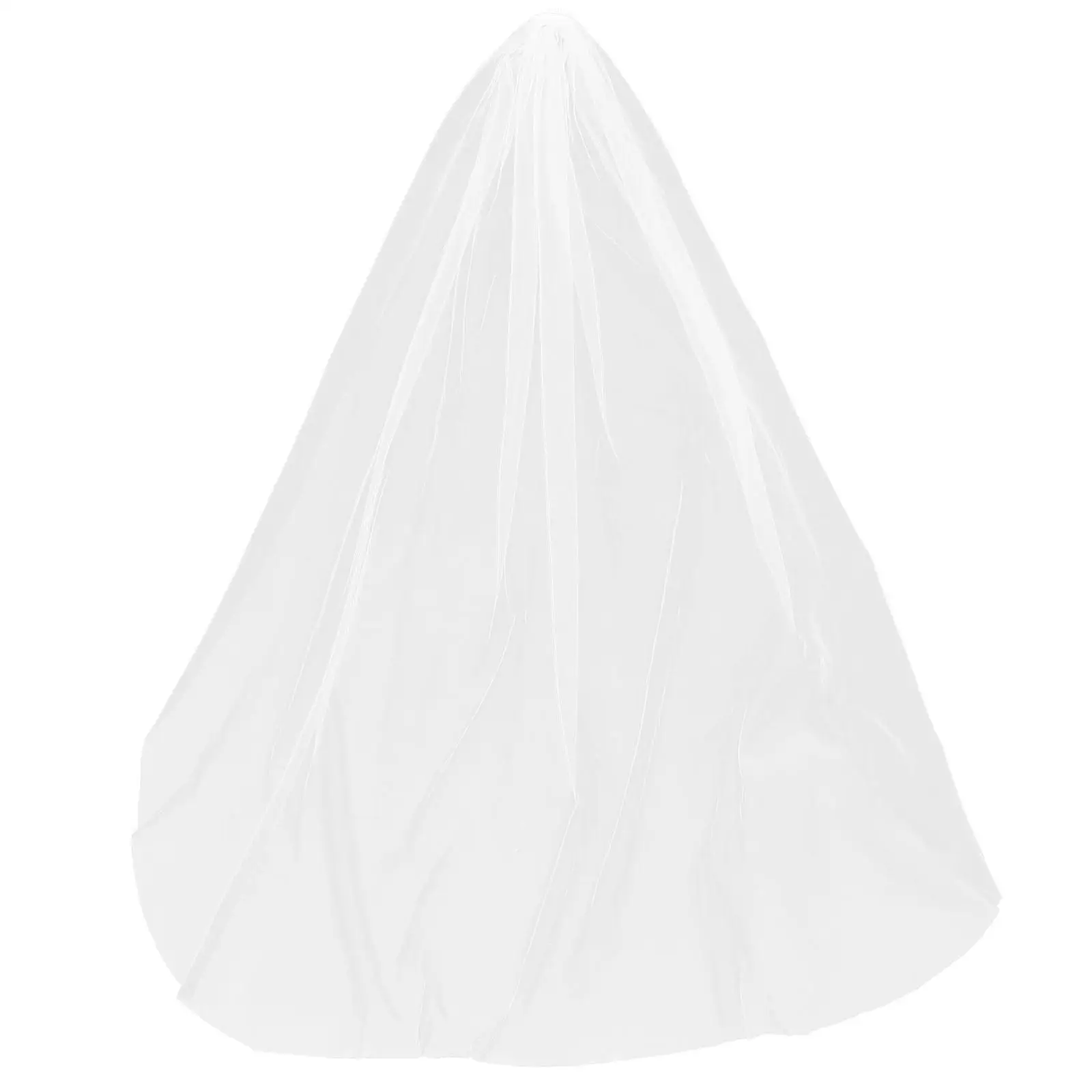 

Simple Elegant Veil Bridal Beige Floor Long Bridal Veil Length Lace Edge Bride Hair Accessories Women Decorations