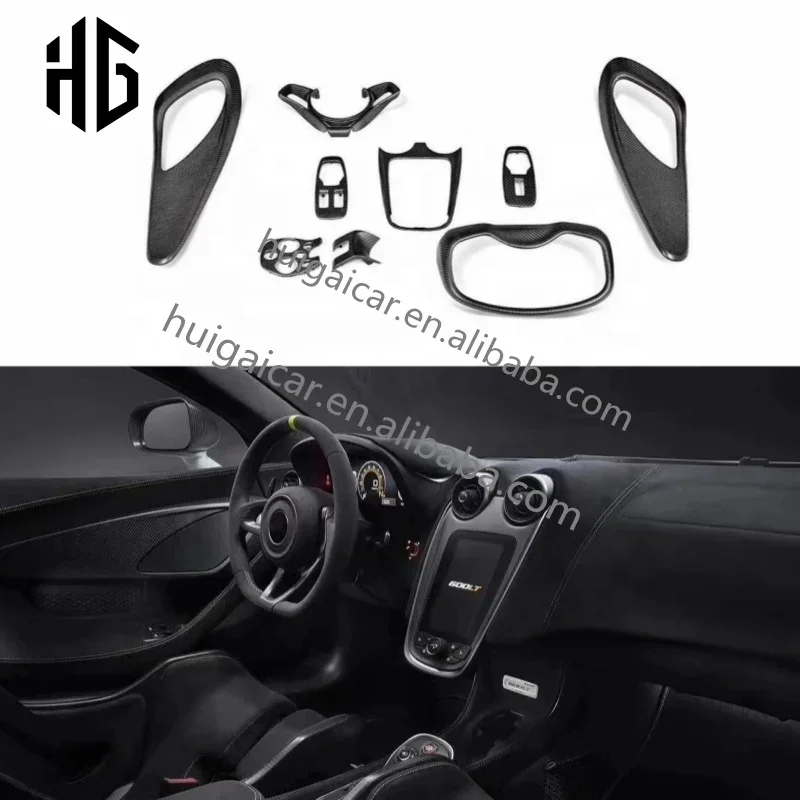 Customized style carbon fiber interior kit for automotive parts, interior decoration, center console cover, McLaren 540 570S, au