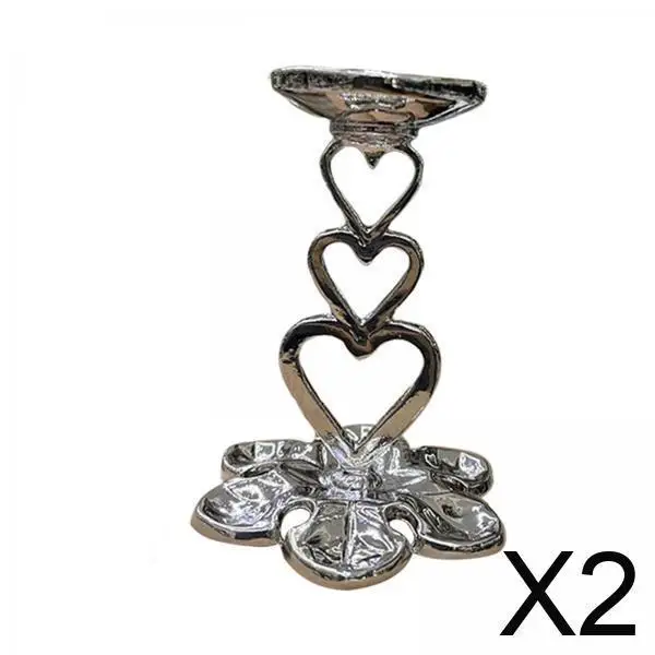 

2xHeart лепесток хрустальный шар базовые украшения для дома грубый камень декор серебро