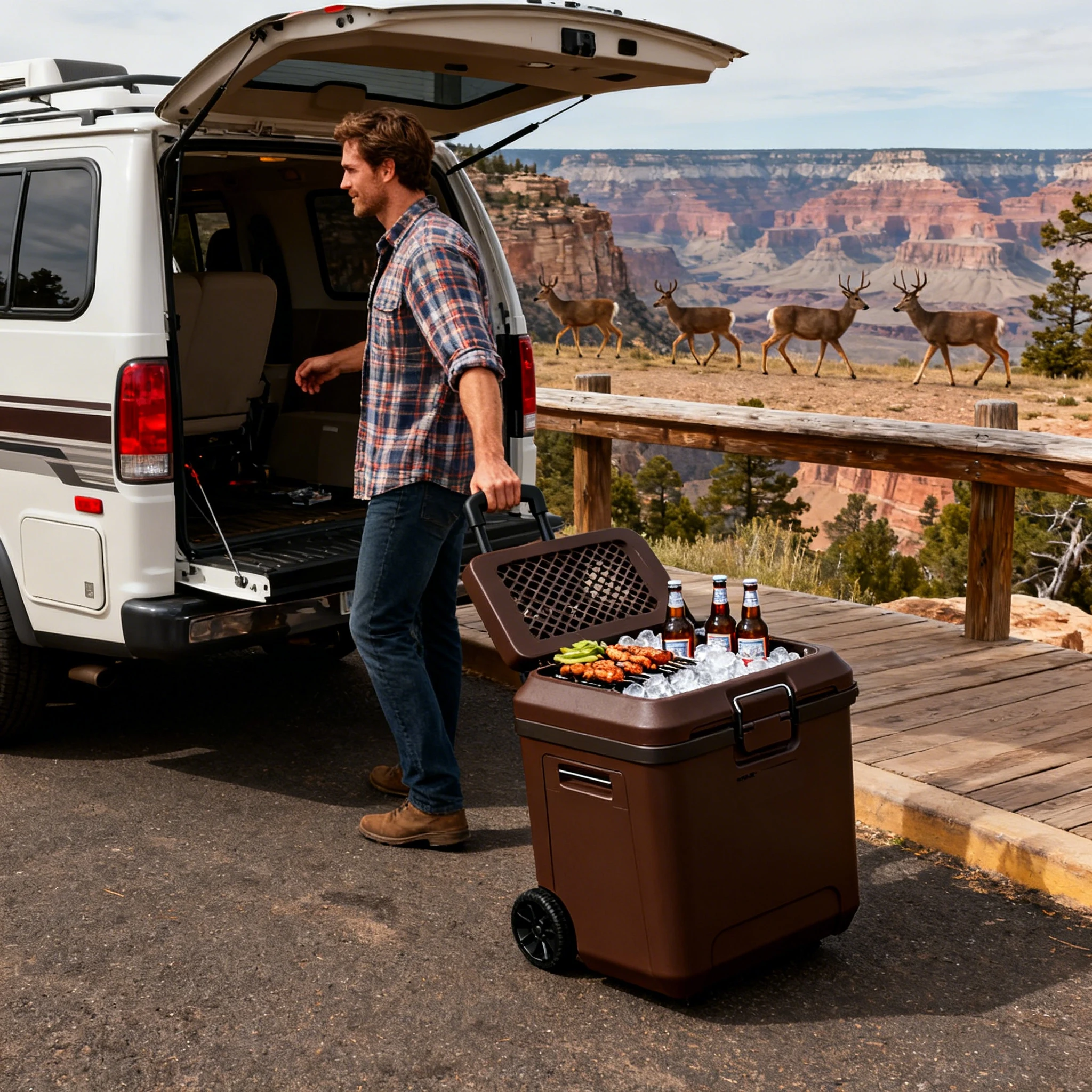 

High Performance Ice Chest Cooler Box with Non Slip Feet for Stable Placement on Boats and Uneven Surfaces