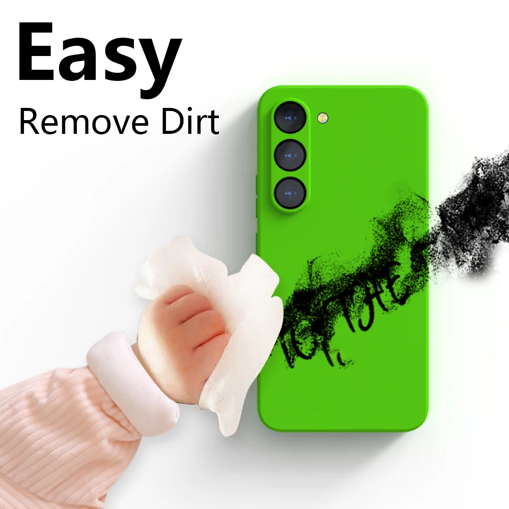 For Samsung Galaxy S24 S23 S22 S21 Ultra Plus FE Case Silky Silicone Cover Soft-Touch Back Protective Shell For A 73 14 33 15 52