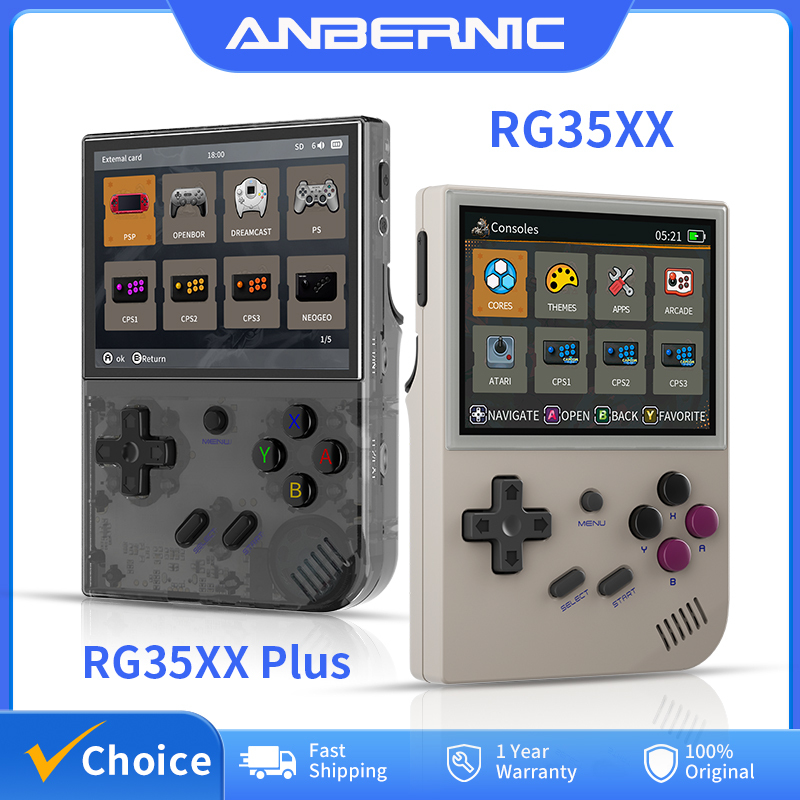  ANBERNIC RG35XX Plus/RG35XX Retro Handheld Game Console 3.5″ IPS Screen Linux Portable Video Game Player Support HD-M-I TV Outpu 