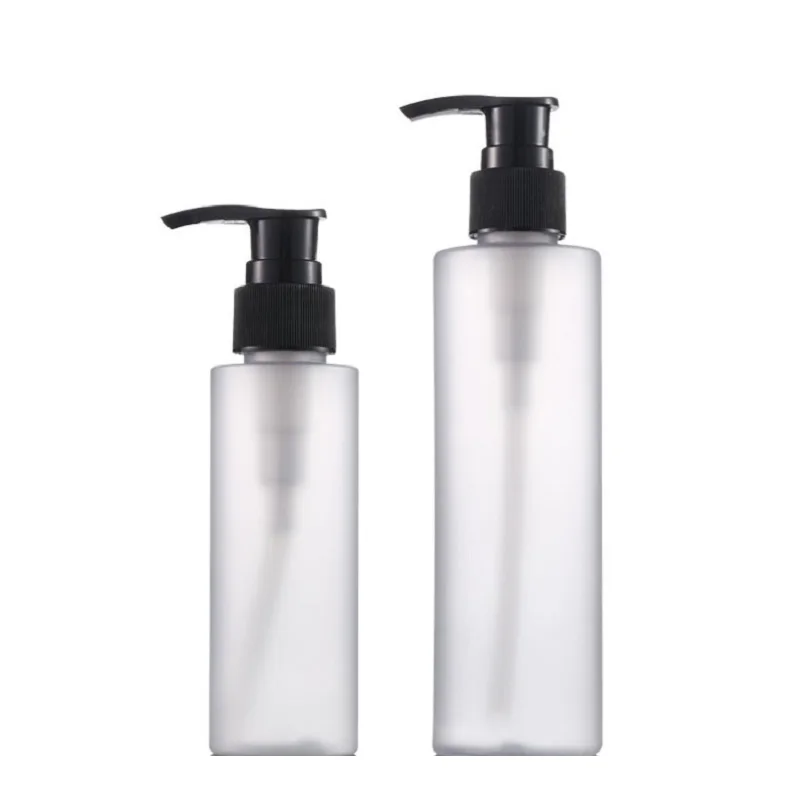 

Plastic Frosted Bottle 20Pcs Empty Packaging Cosmetic Container Flat Shoulder Black Lotion Pump Refillable Portable Bottles