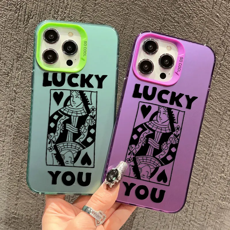 

Stylish Playing Card Design Laser Phone Case For iPhone 15 14 Pro Max Plus 16 13 Mini 12 11 Pro Max Shockproof Bumper Back Cover