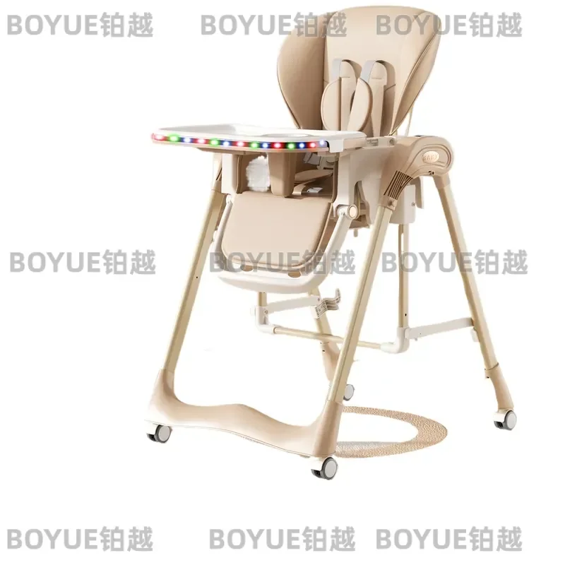 Foldable Baby High Chair Portable Infant Feeding Seat Multifunctional Dining Table Booster for Toddler Kids Home Travel Use