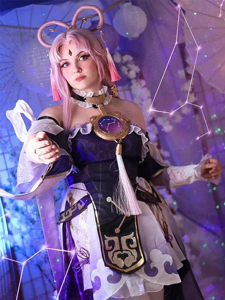 

Костюм для косплея YiyiROLECOS Fu Honkai Star Rail Divination Commission Fu Xuan, сексуальное платье с длинными рукавами, наряд на Хэллоуин