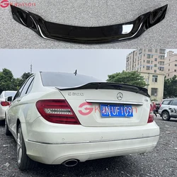 Rear Trunk Lid Car Wing Ducktail Lip Spoiler For Mercedes Benz C Class W204 C200 C250 C300 4 Door Sedan 2008-2014 Carbon Black