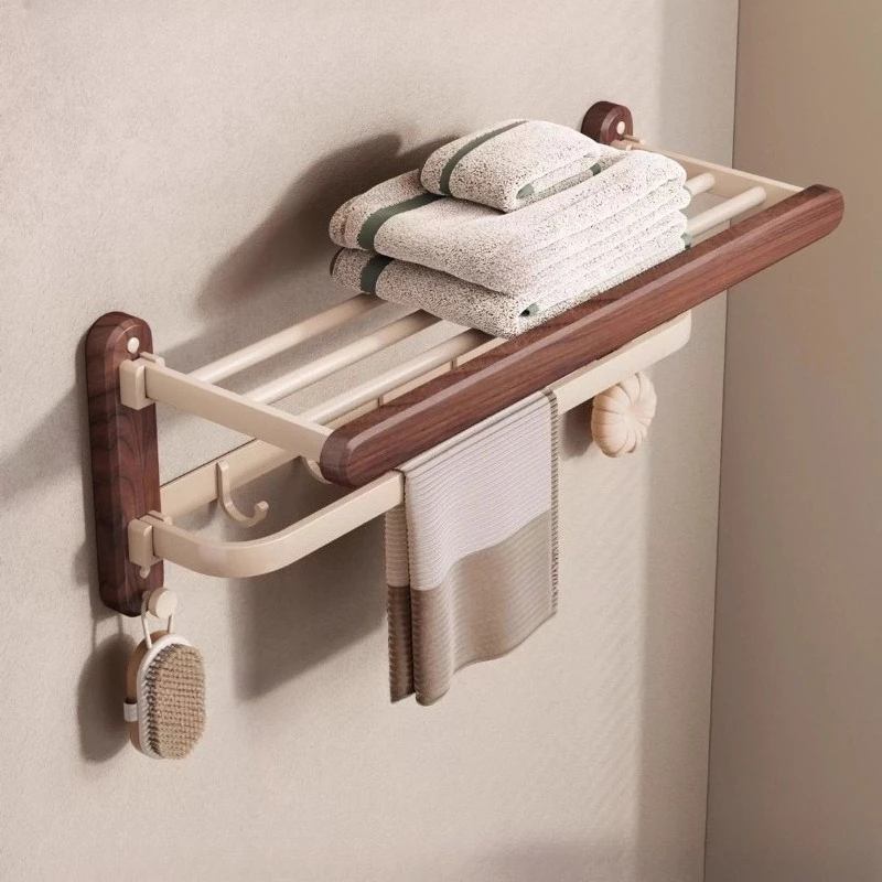 Foldable Towel Racks Bathroom Multi Purpose Towels Rack Modern Simple Design Toilet Storage Shelf Dampproof Washcloth Shelves