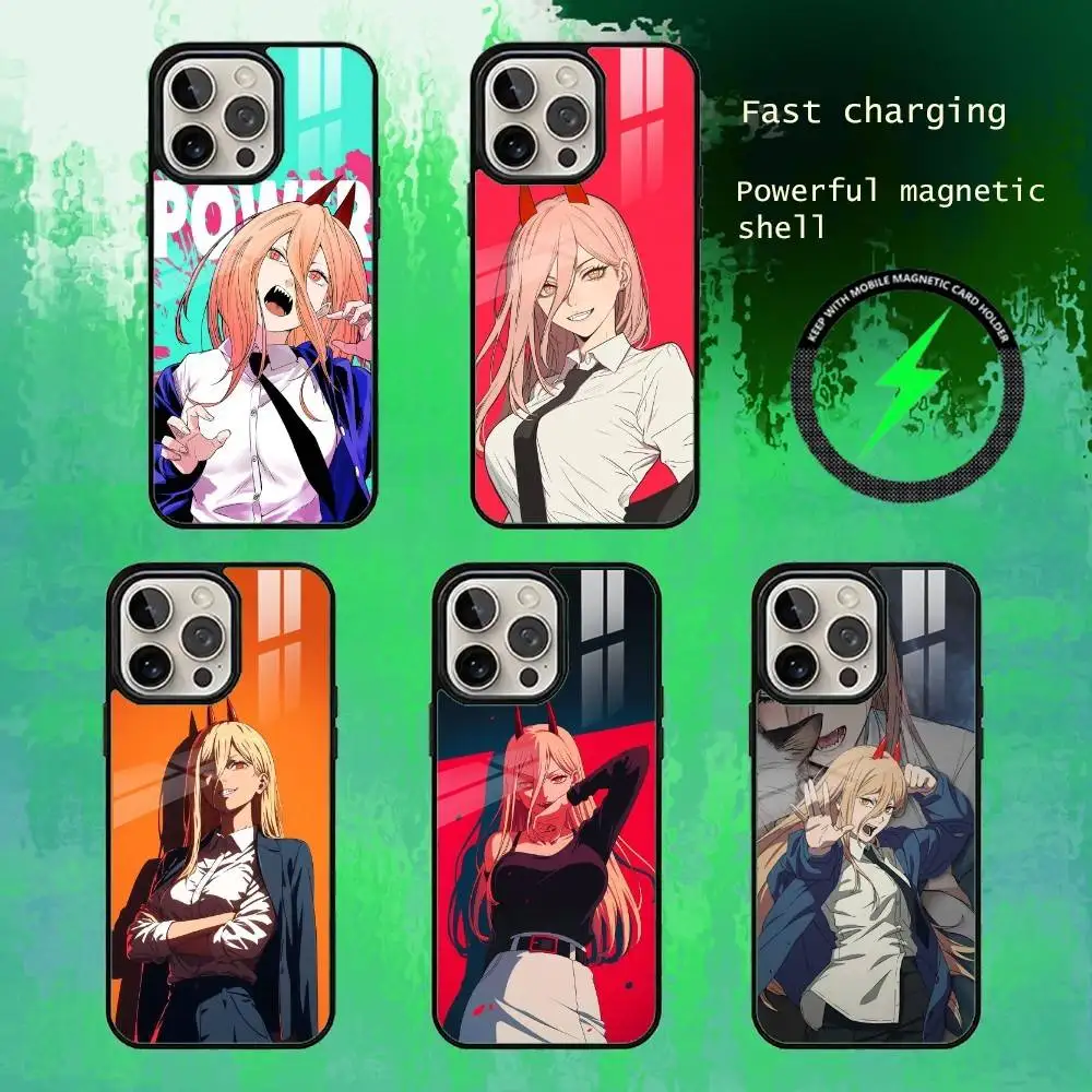 

C-Chainsa-w Power Phone Case For iPhone17,16,15,14,13 Plus,Pro Max Magnetic For Magsafe Wireless Charging