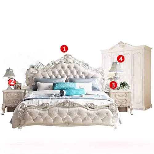 Princess Modern Designer Bedroom Set Double High End Bedding Luxury Bedroom Set Girl Design Letti E Mobili Nordic