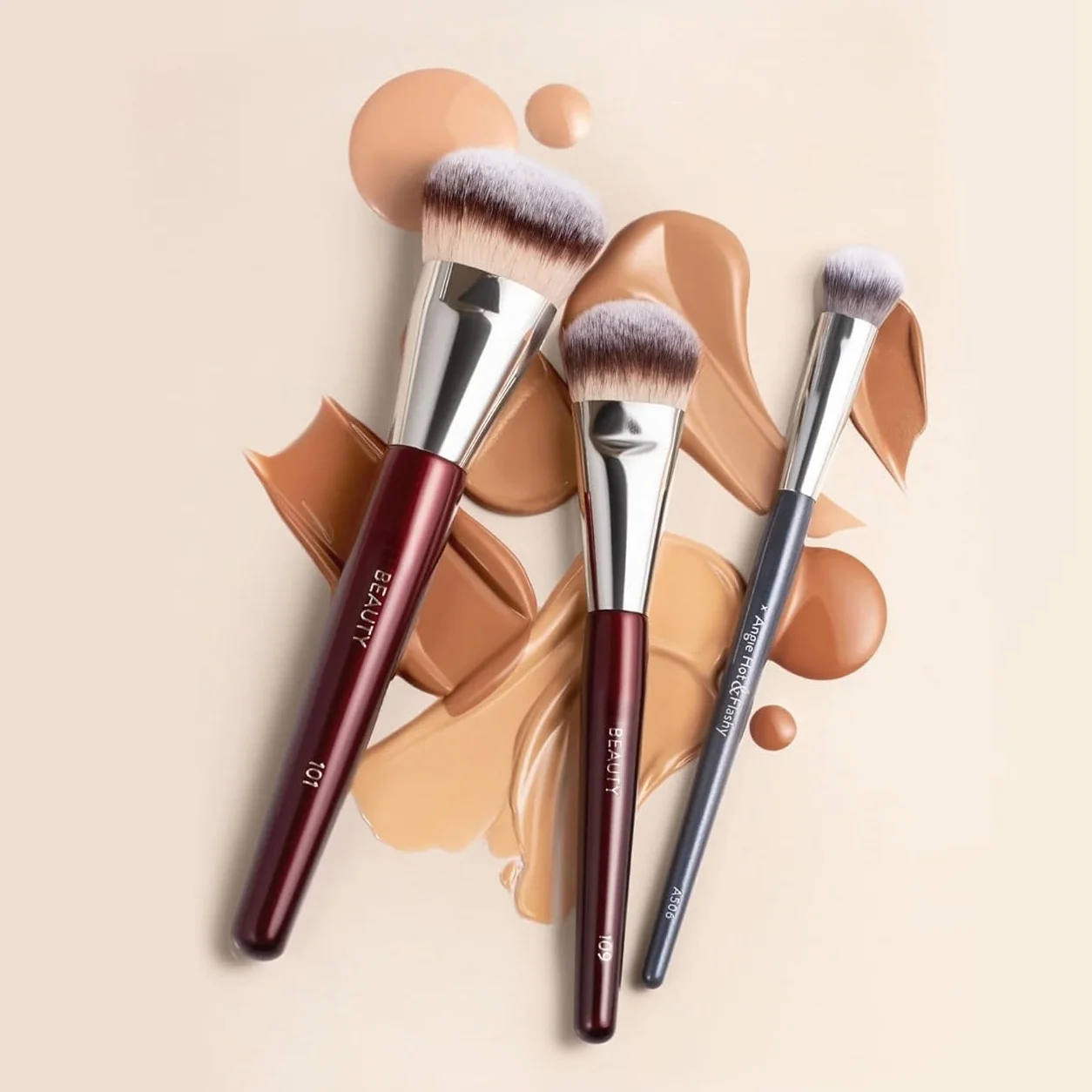 Juego de brochas de maquillaje A506 109 101 Base contorneada correctora Mini brochas de base Kit de brochas de maquillaje esenciales