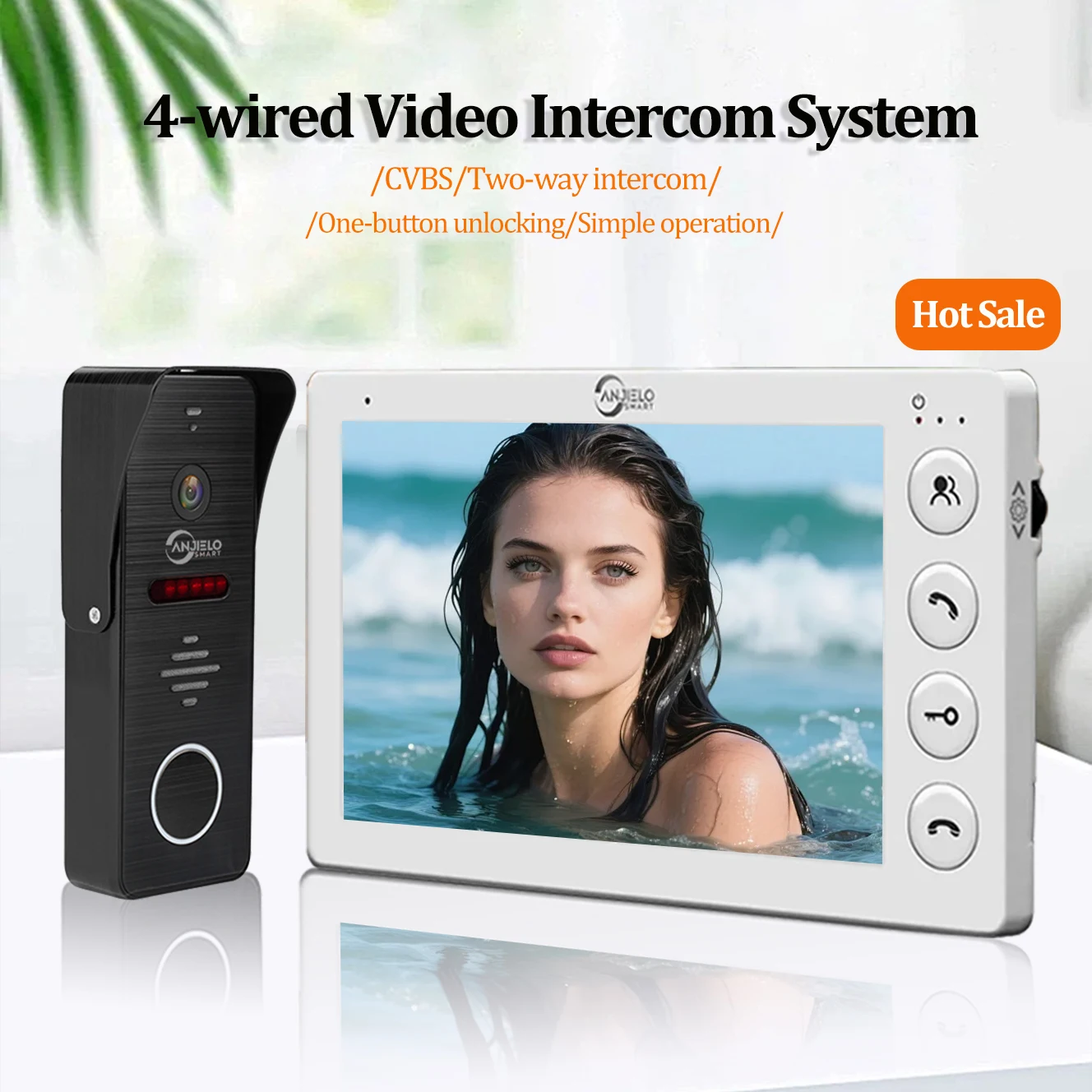 

4 Wired Metal Doorbell, 7-inch Screen Home Video Intercom System