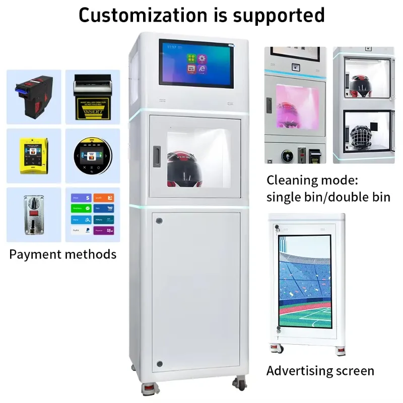 

Индивидуальная уличная коммерческая сушильная машина для стиральной машины с двойным шлемом и технологией распыления очистки для мотоциклетных шлемов