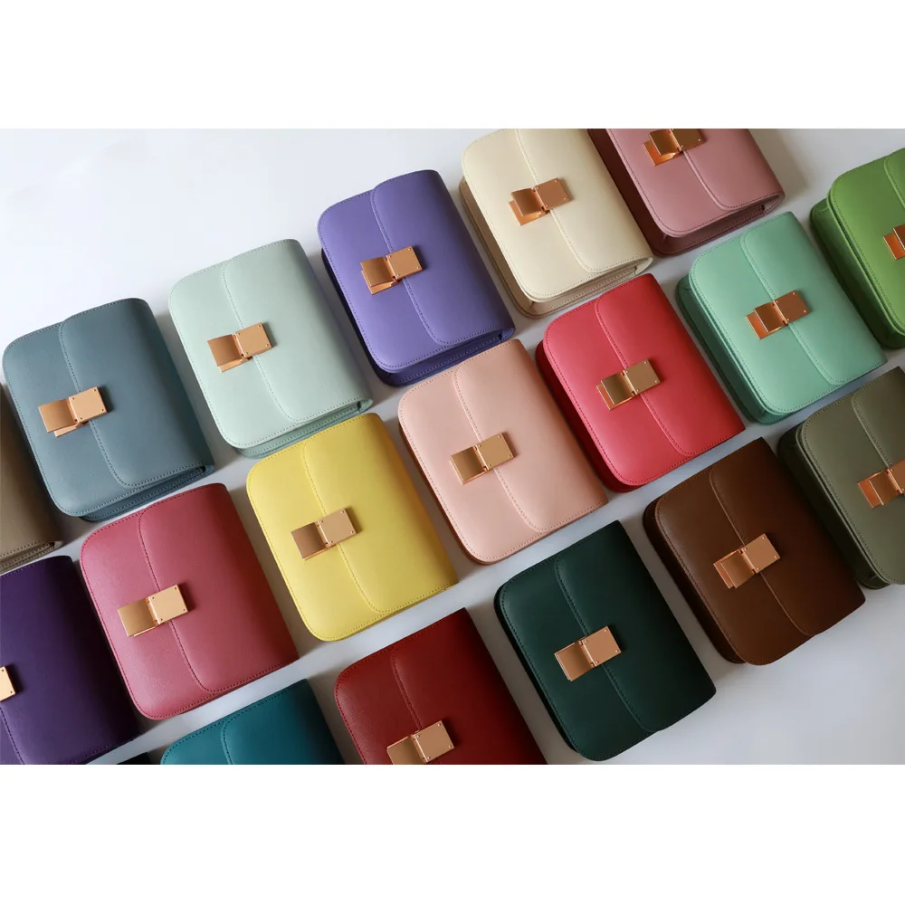 Genuine Leather Women Handbags Ladies Designer Luxury Tofu Bag BOX Shoulder Crossbody Carrying Small Square Stewardess Bags New