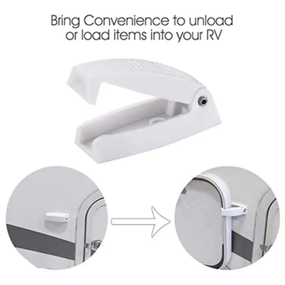 Clips White RV Door Catch Plastic Rounded Compartment Lock Attachment Hook Retention Hitches Door Clip Interior Cabinet