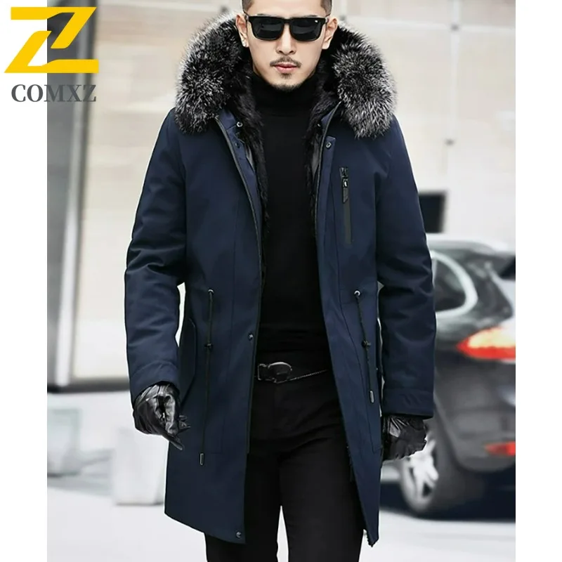 

COMXZ Luxury Hooded Men Padded Jacket Outdoor Skiing Cold Proof Coat Minimalist Everyday Wear Light Winter Men Outerwear