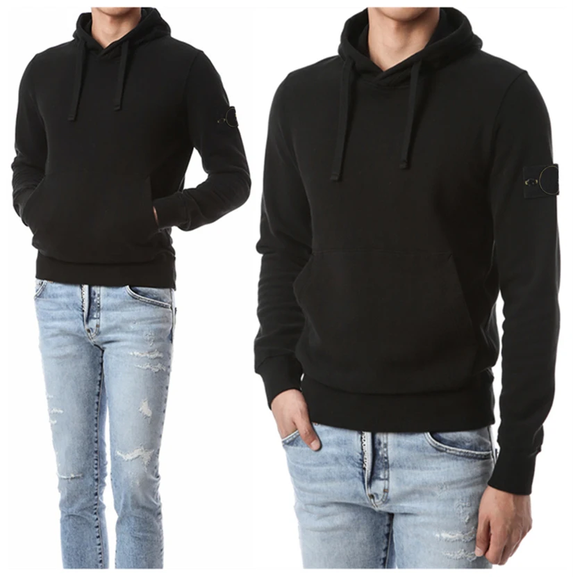 

Худи Stone Basic, простой свободный крой, с капюшоном, с нашивкой, для пар, в едином цвете, осень-зима