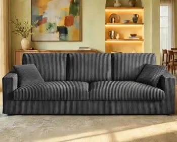 Plush Corduroy Living Room Sofa 1