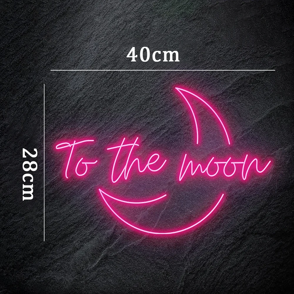 To The Moon Neon Sign LED Room Wall Decor acrilico alimentato tramite USB con interruttore per camera da letto estetica Kids Room Party Art Decoration