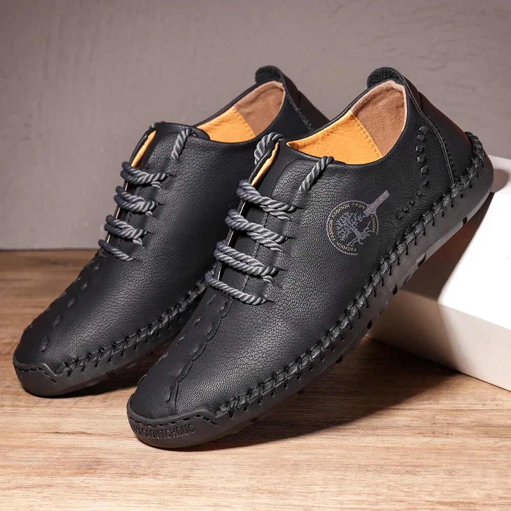 Men Casual Shoes Leather Outdoor Walking Sneakers New Fashion Male Leisure Vacation Soft Driving Shoes Sneakers Men Shoes 38-48