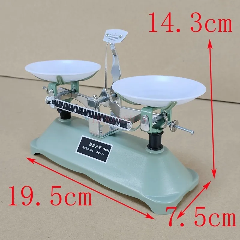 200g/0.2g Mechanical Tray Balance Scale with Weights Balance Scale Chemical Physics Laboratory Teaching Tool