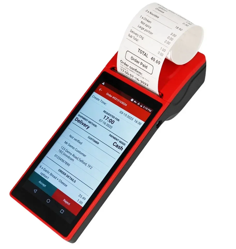 

Android Mobile Handheld All in One POS Terminal Machine With Printer Touch Screen Point of Sale pos android terminal