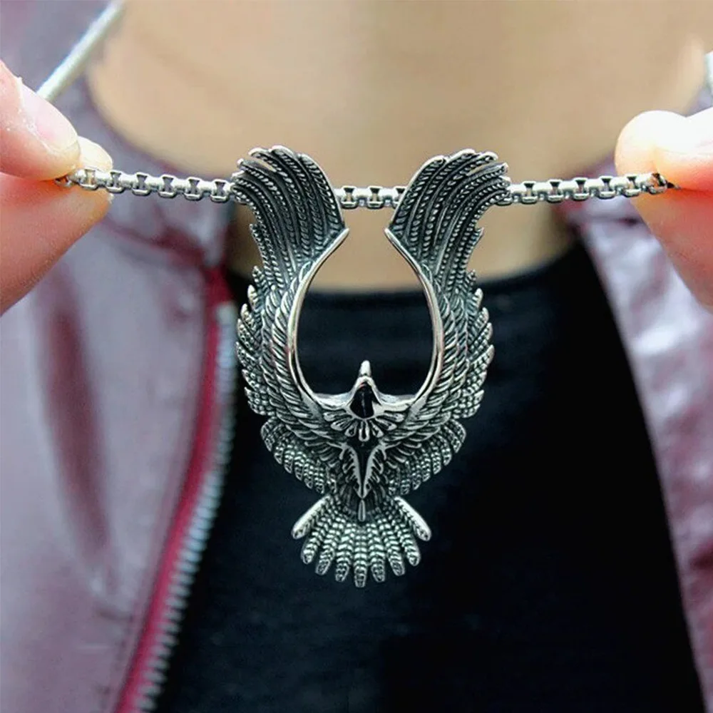 Retro ethnischen Stil indischen Adler Tier Anhänger Phoenix Halskette Herrenmode Trend coolen Schmuck