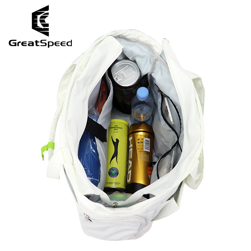 2026 GreatSpeed Unisex Tennis Racquet Tote Bag White Portable Badminton Squash Tennis Bag Professional Tennis Sport Shoulder Bag