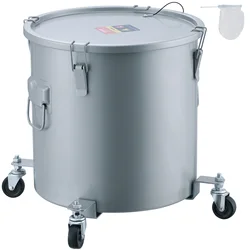 SucceBuy 8/10/16 Gallon Fryer Grease Bucket Oil Disposal Caddy with Caster Base Rust-Proof Coating Oil Transport Container w/Lid