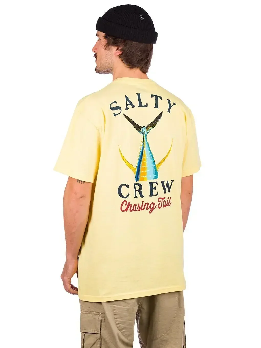 

Salty Crew Men Running T-Shirt Tailed Short Sleeve Tee Banana Yellow Medium New