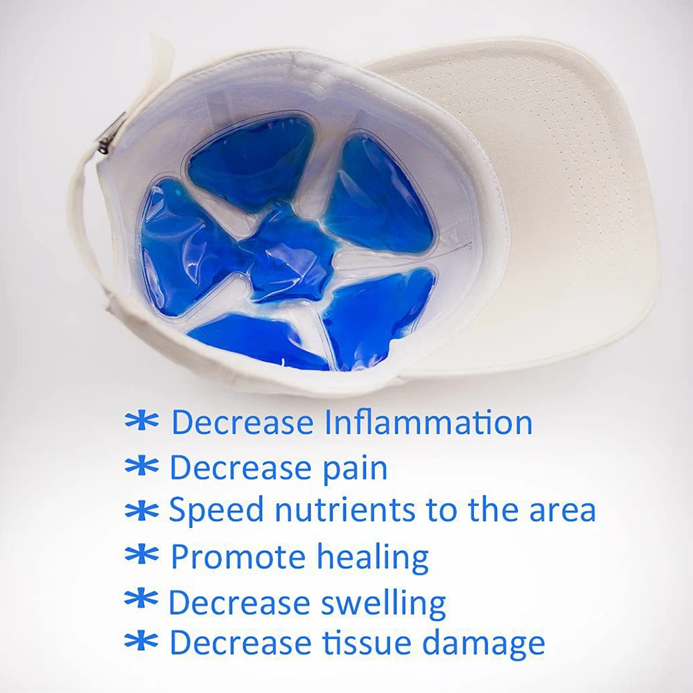 Adjustable PVC Gel Cooling Bag Hat Accessories, Suitable for Helmet Hats, Reusable Ice Pads, Suitable for Outdoor Sports Hiking