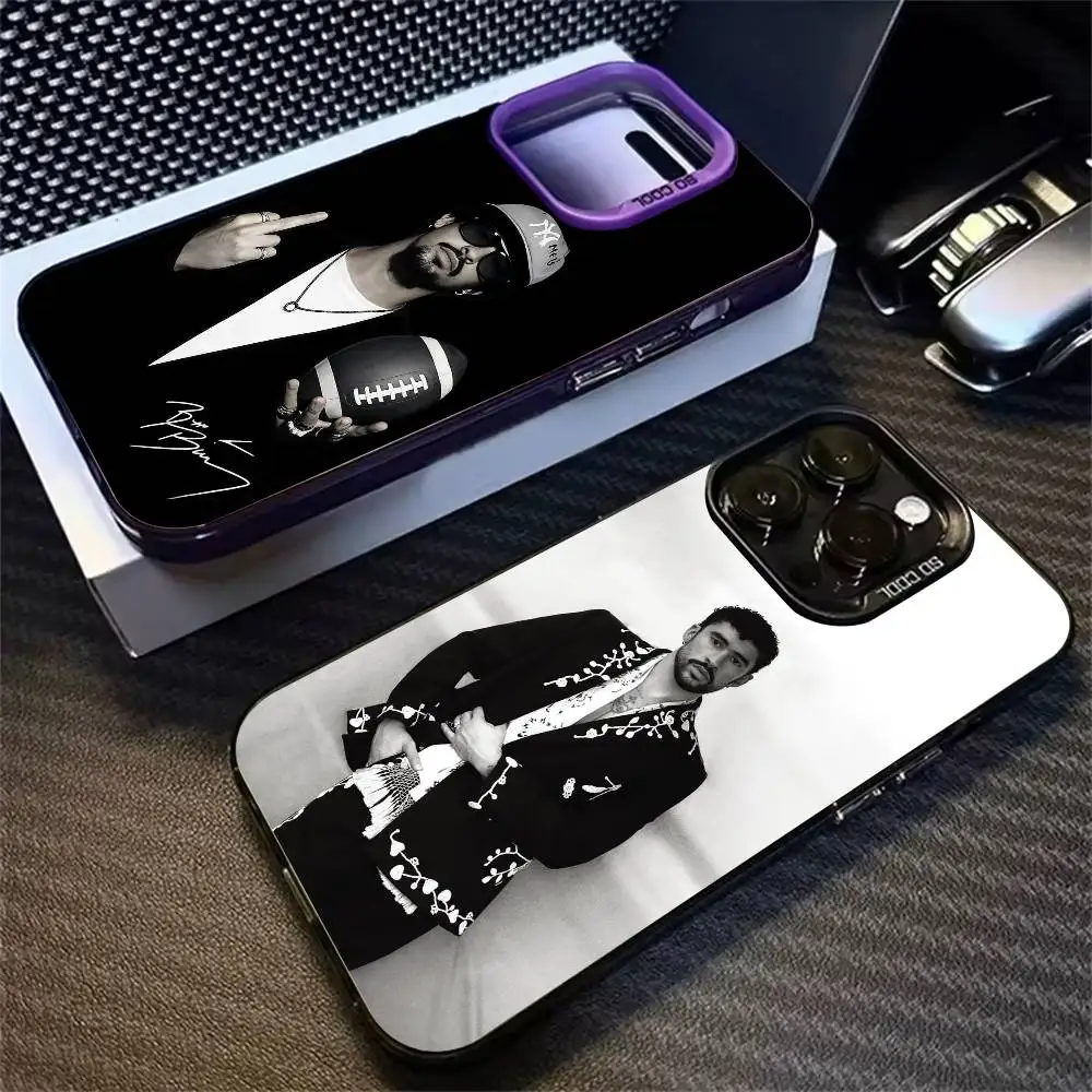 

Bad Bunny Global Spanish Icon Phone Case For iPhone 17,16,15,14,11,12,13 Plus,Pro Max,XS,Colorful Silver