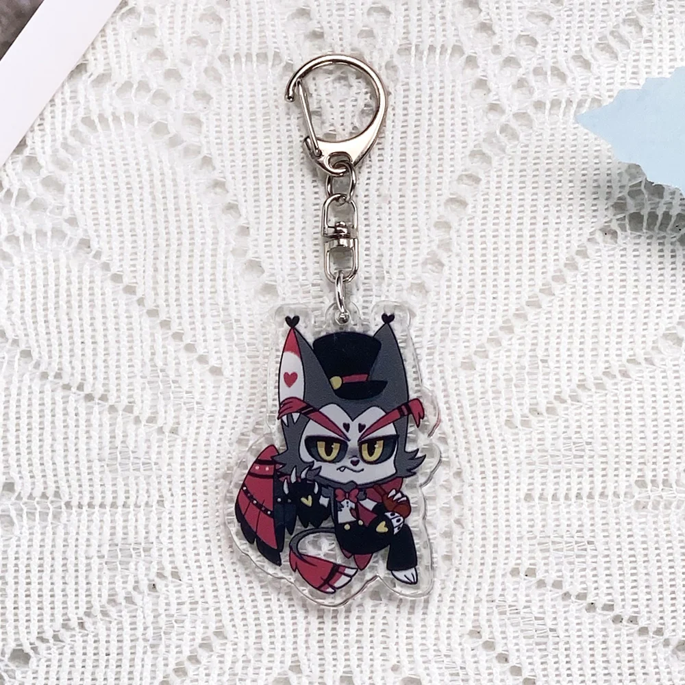 1/9PCS Anime Characters Hazbin Hotel Acrylic Keychain Accessories Cartoon​ Keyrings Friends Gifts Bag Charms Backpack Pendant