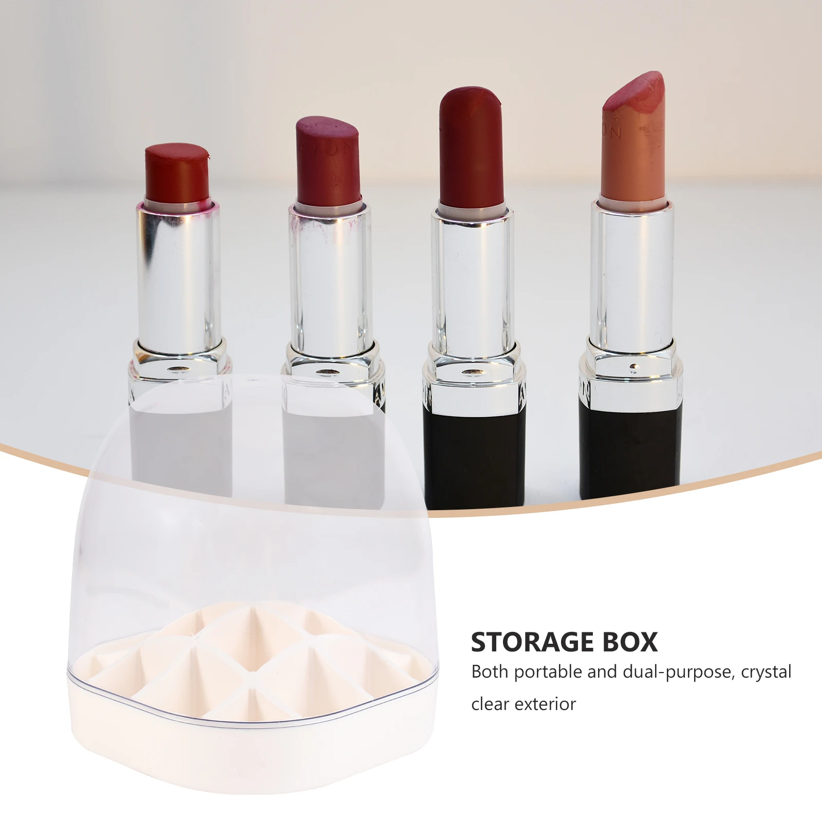 

1pc 16-Grid Transparent Lipstick Storage Box Dust-Proof Moisture-Resistant Holder Container For Lipsticks Cosmetics