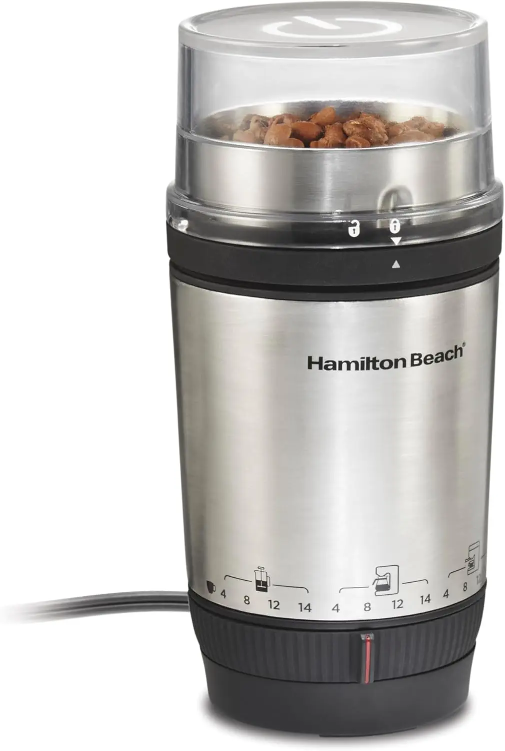 

Custom Grind Electric Coffee Grinder for 4-14 Cups, One-Press Operation with Auto Shutoff, Removable Bowl
