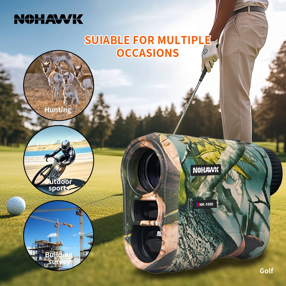 Nohawk Multifunctional 1000m Laser Rangefinder Monocular For Golf, Outdoor Observation, USB-C Charge Range Finder for Hunting