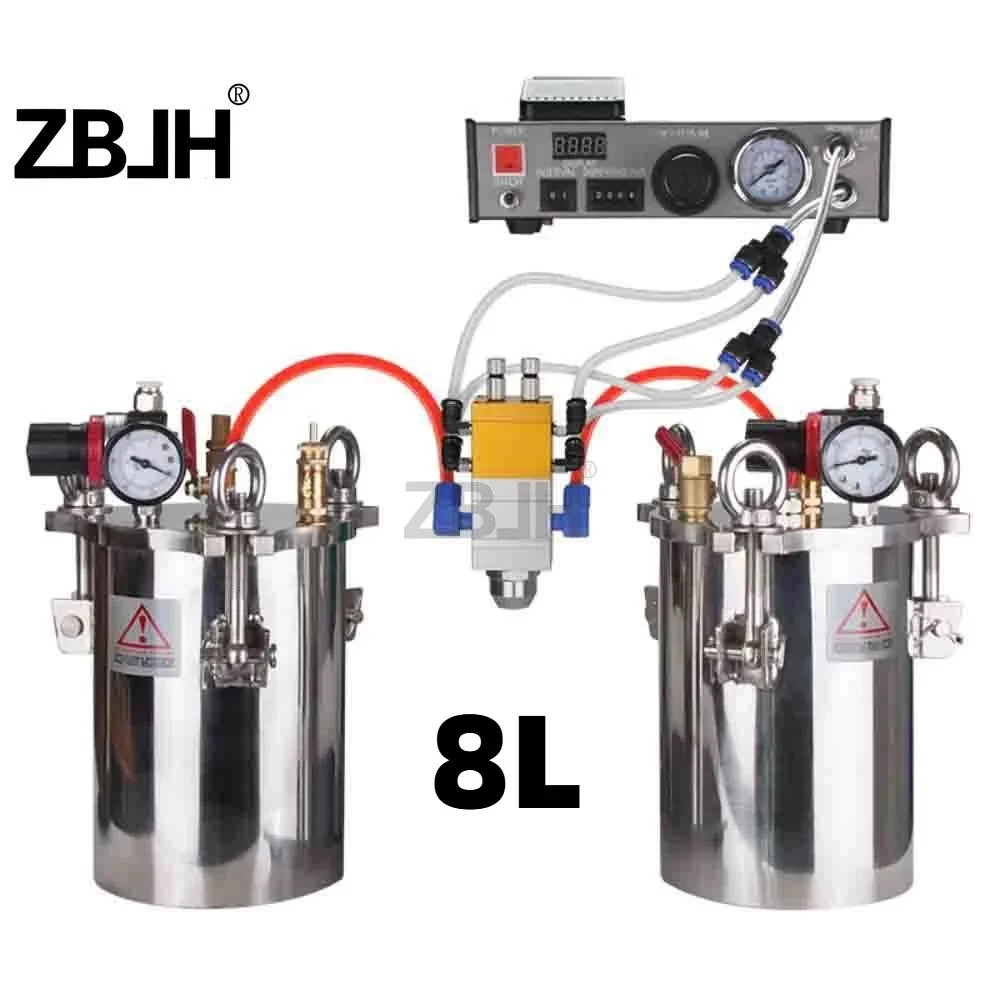 

AB glue dispensing set 2pcs 8L pressure barrel + 1pcs dispenser +1pcs AB valve